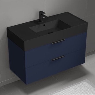 Bathroom Vanity Floating Bathroom Vanity, Modern, Blue, 40